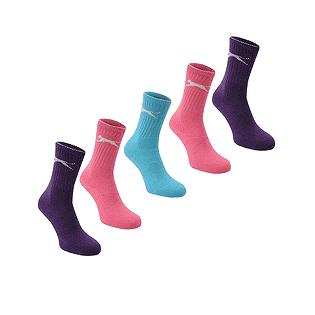 5PK CREW SOCK00 BRIGHT ASST LADIES 4-8